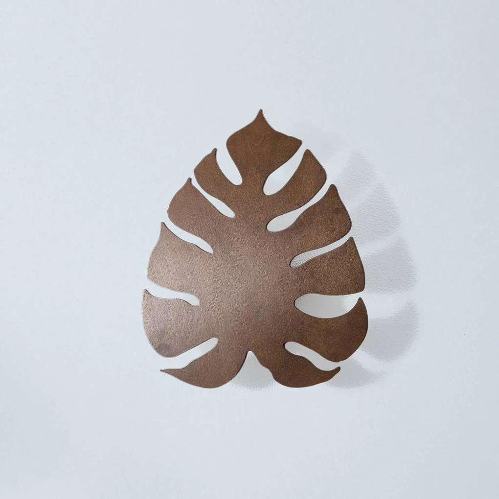 Envostar applique Folah, a forma di foglia, noce, 40 x 35 cm