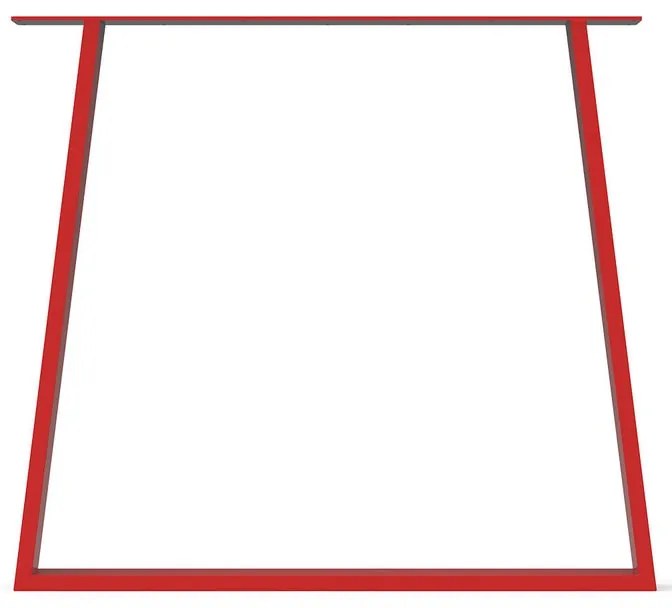 Gamba per mobili trapezoidale STEELMI Trap in acciaio rosso lucido L 80 x P 8 x H 71 cm