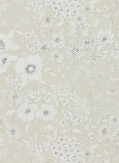 Florale Tapete Maelee von Sanderson - Linen
