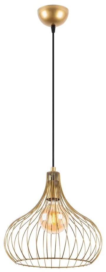 Lampadario dorato con paralume in metallo ø 22 cm Teldemia – Opviq lights