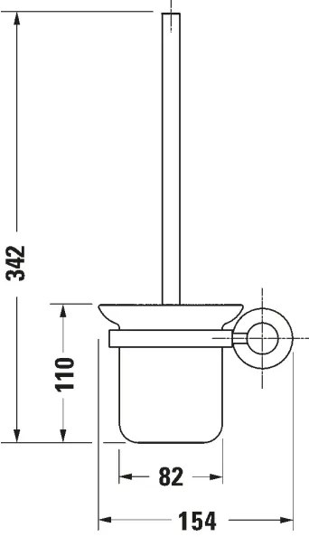 Duravit 99271000 - Scopino WC da parete D-CODE, finitura cromo lucido
