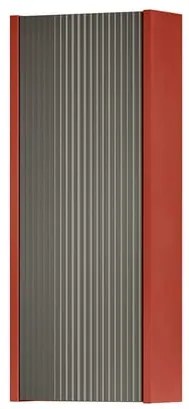 Pensile bagno Niwa laccato opaco paprika con vetro grigio carbone, 1 anta apertura da sinistra P 17 x L 30 x H 78.5 cm