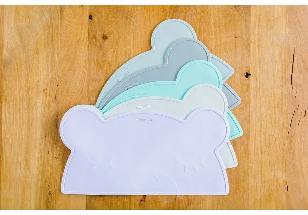 Tovaglietta in silicone azzurro Orso, 48 x 25 cm - Kindsgut