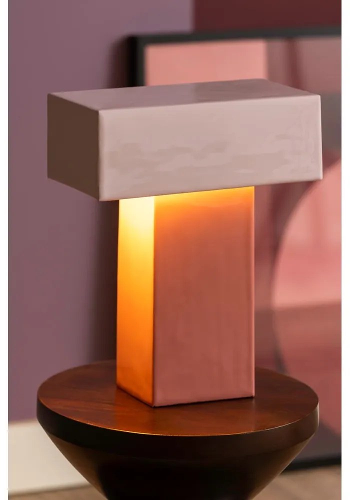 Lampada da tavolo rosa (altezza totale 35 cm) Grato Recto – Leitmotiv