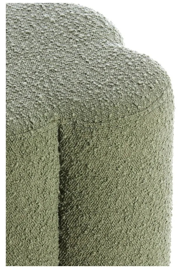 Sgabello in tessuto bouclé verde Nalani - Light &amp; Living