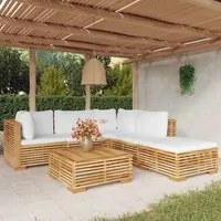 Set Divani da Giardino 6 pz con Cuscini Legno Massello di Teakcod mxl 73555