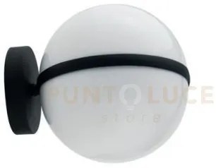 Applique orbit nera 1 luce attacco e27 ip44 23,5x20,5cm base in all...