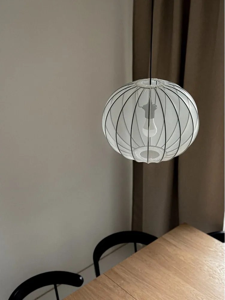 Lampadario bianco con paralume in tessuto ø 52 cm Mellow – Candellux Lighting