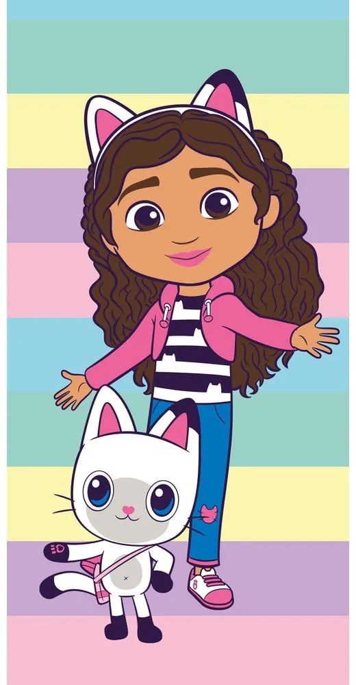 Asciugamano per bambini in cotone 70x140 cm Gabby´s Dollhouse Colors – Jerry Fabrics