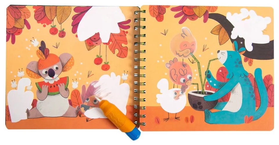 Pagine da colorare ad acqua Dans la Jungle - Moulin Roty