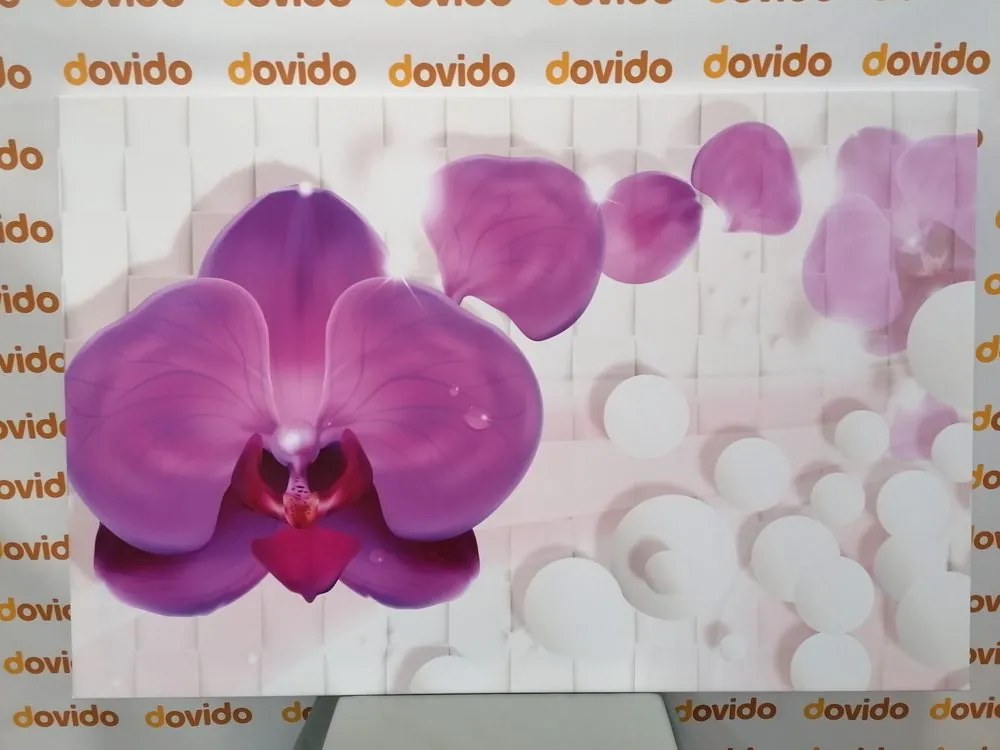 Quadro su tela – Orchidea su sfondo astratto