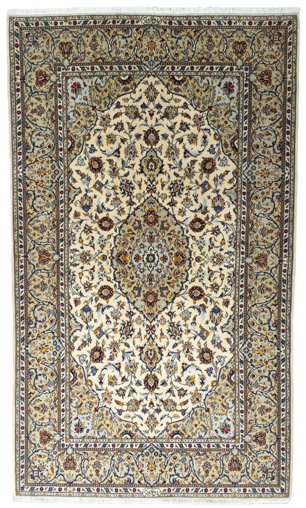 Kashan Tappeto 250 x 150 Beige (Iran) Annodato A Mano