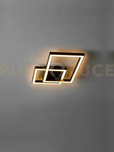 Plafoniera in alluminio colore nero cross led 20w cct 3000k 4000k 6...