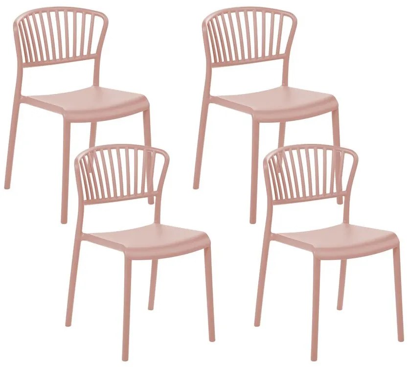 Set di 4 sedie da pranzo rosa GELA Beliani