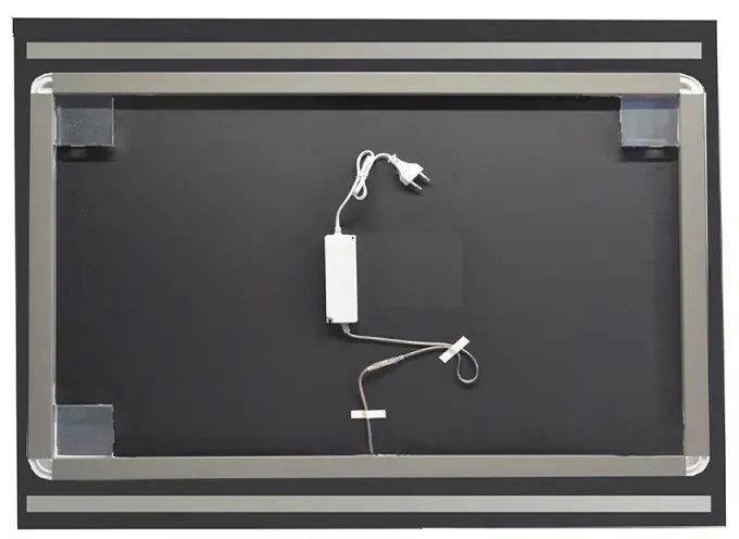 Specchio reversibile 100x70 fasce LED retroilluminate e illuminazione perimetrale