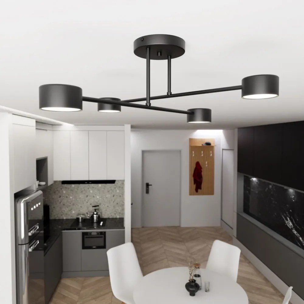 Lampada da soffitto in acciaio HALO 4 bianco/nero 4xGX53 Colore del corpo Nero