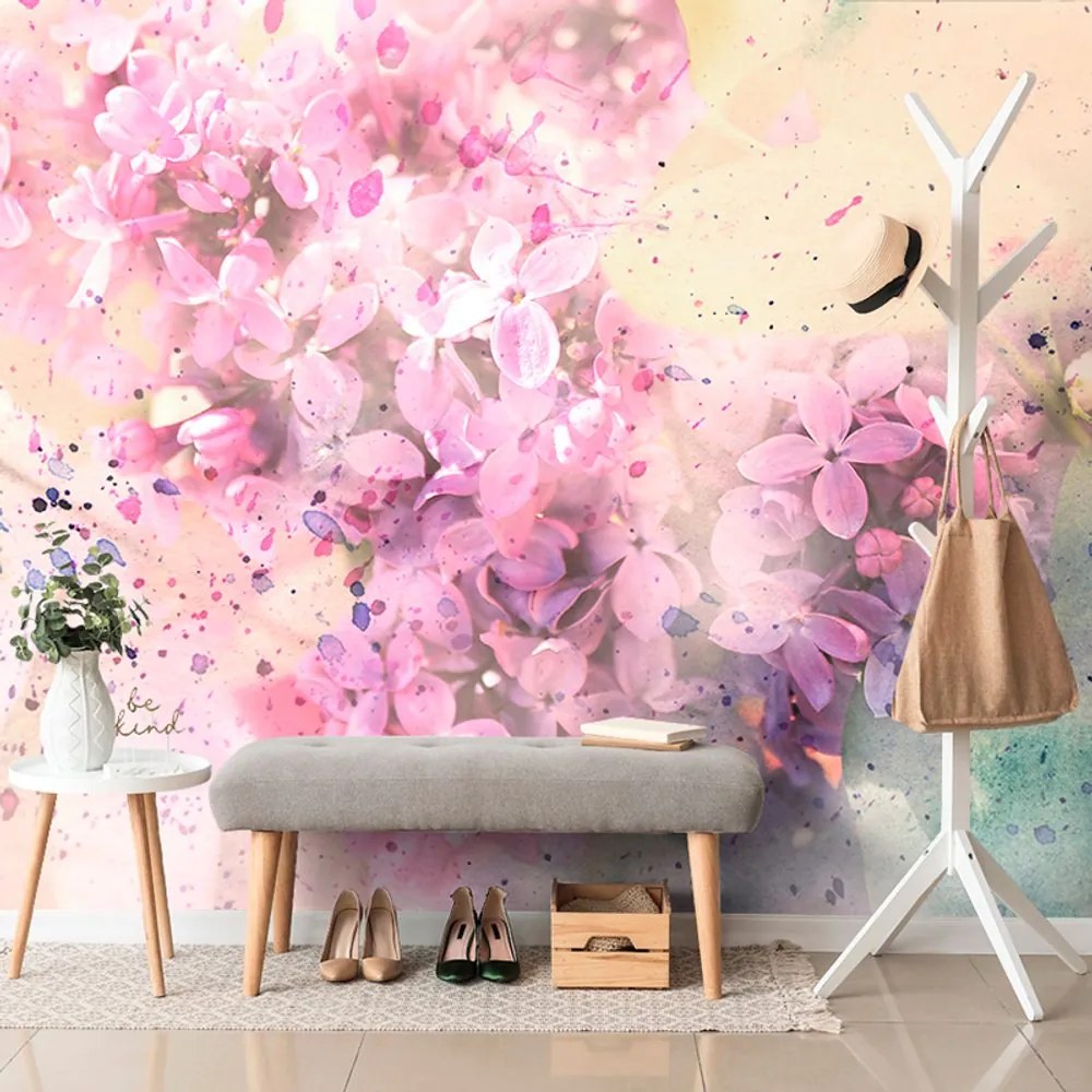 Carta da parati – Ramo di fiori rosa
