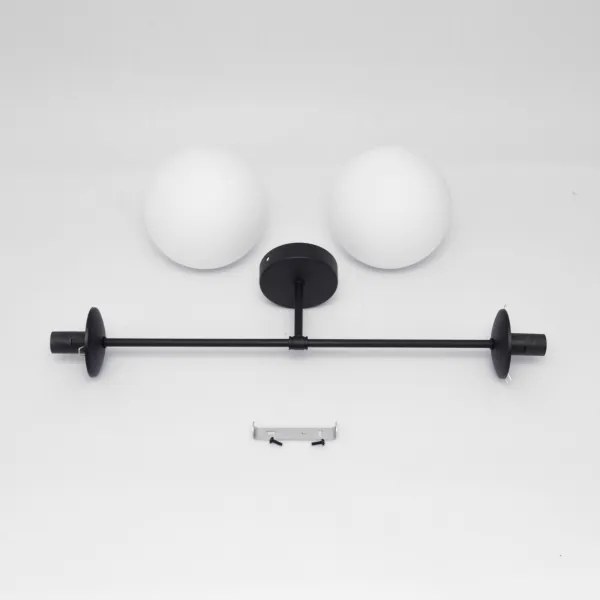 Lampadario a plafone MOON 2xE27/15W/230V nero