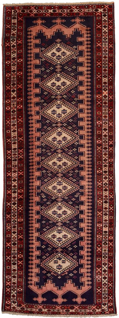 Gashghai Tappeto 110 x 290 Blu (Iran) Annodato A Mano