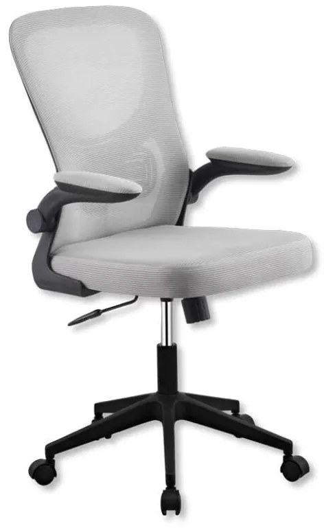 Poltrona Ufficio Alice in Tessuto Traspirante Grigio con Base in Nylon Nero
