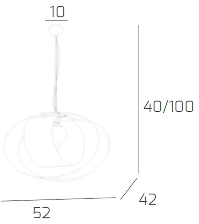 Sospensione Moderna Lap Metallo Bianco E Vetro Tortora 1 Luce E27 52Cm