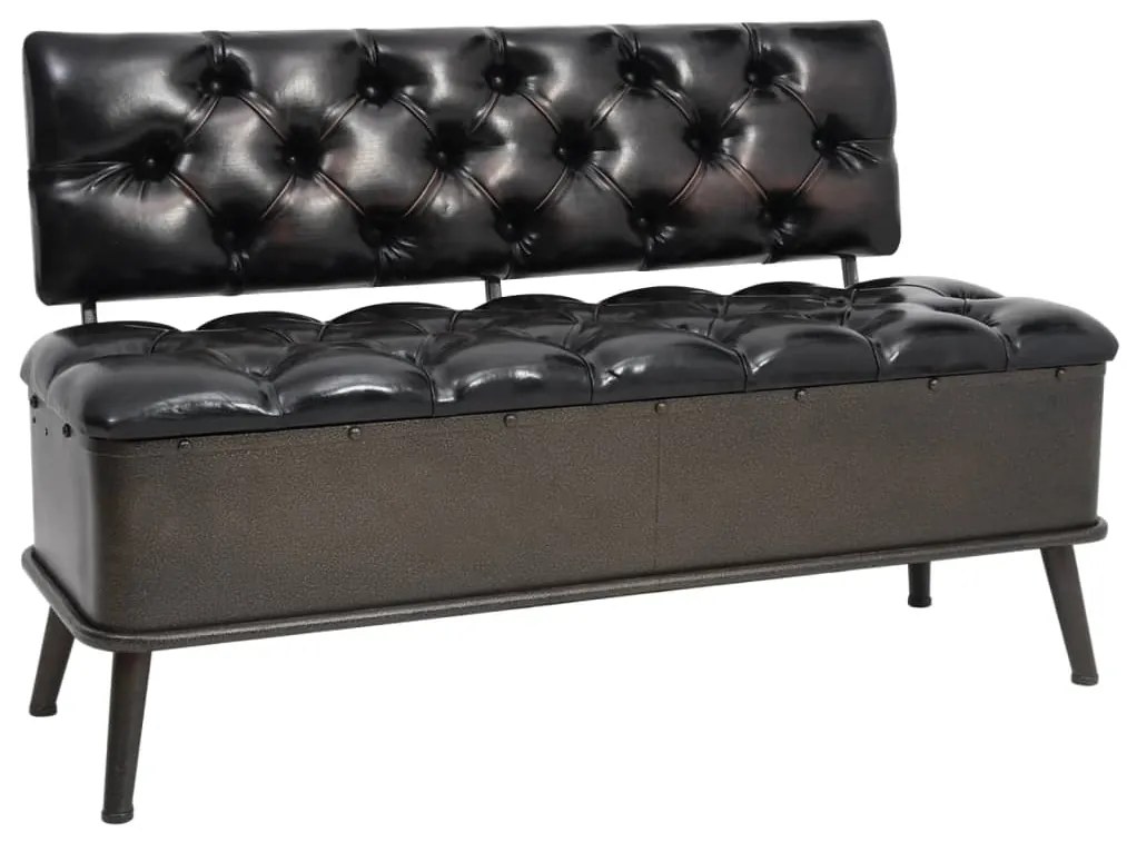 Cassapanca Con Schienale 110 Cm Nera İn Similpelle /