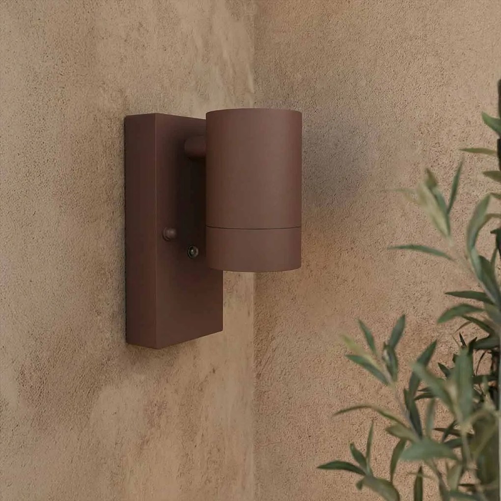 Applique GU10 con Sensore Crepuscolare IP65 per esterno - Corten