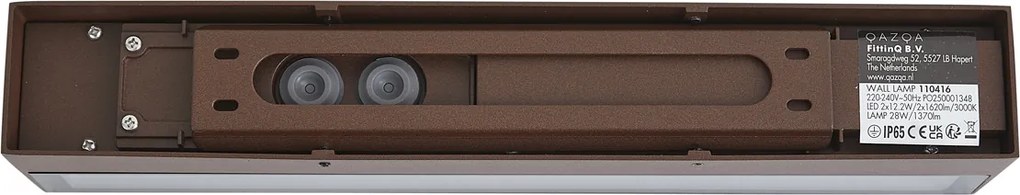 Applique da esterno industriale marrone ruggine 38cm incl. LED IP65 - Hannah