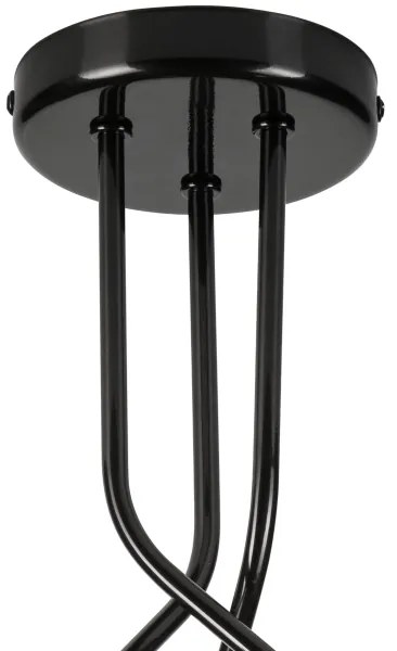 Lampadario a sospensione con supporto rigido PRIYA 3xE27/15W/230V nero