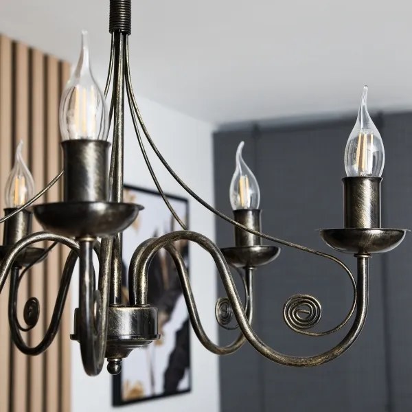 Lampadario a sospensione con catena DONATO 5xE14/40W/230V