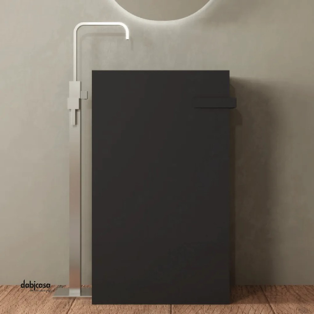 Lavabo Freestanding "Bajo" In ArtStone Finitura Nero Opaco