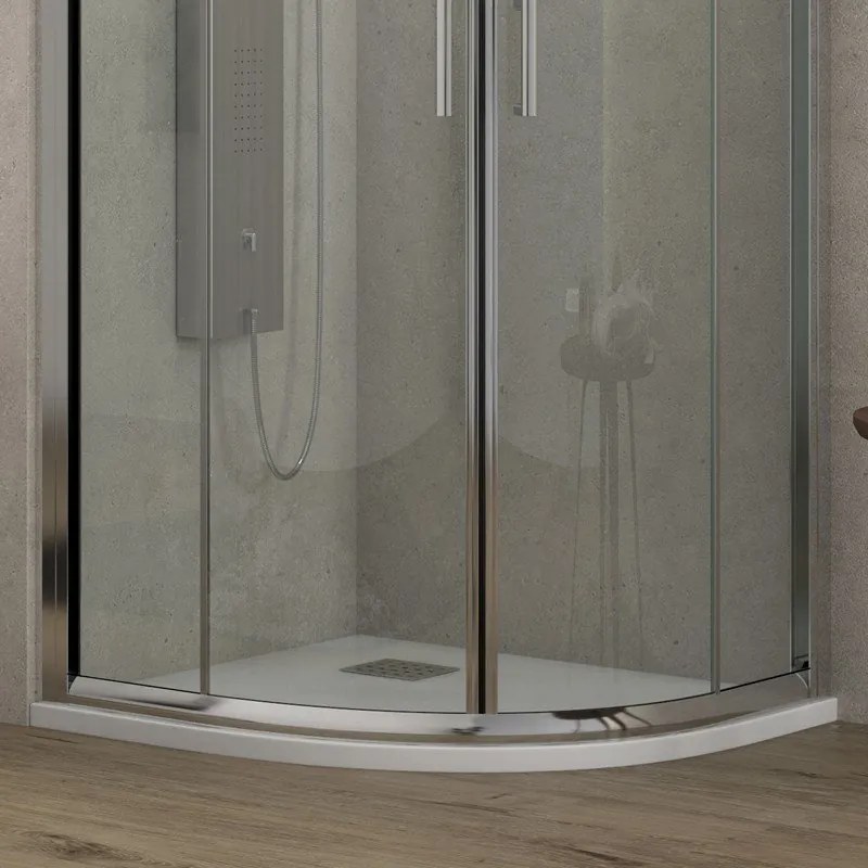 Box doccia semicircolare 80x80 altezza 180cm vetro trasparente | K400 - KAMALU