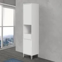 Armadio bagno da terra L. 40 cm Way bianco lucido con vano a giorno