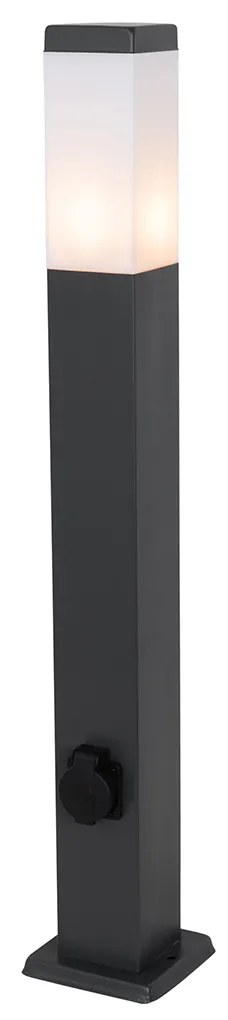 Lampada da esterno grigio scuro 80 cm con presa IP44 - Malios