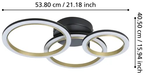 Eglo 901224 - Plafoniera LED dimmerabile CALLIERA LED/20W/230V nero/oro