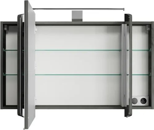 Specchio Contenitore Con Illuminazione Cassca PELIPAL nero L 100 x H 67 x P 17 cm