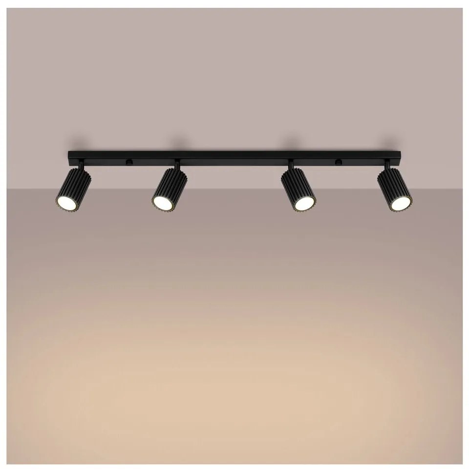 Faretto nero 6,5x81 cm Gleam – Sollux