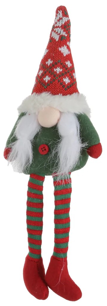 Gnomo Natale gambemolli 30 cm cappello verde