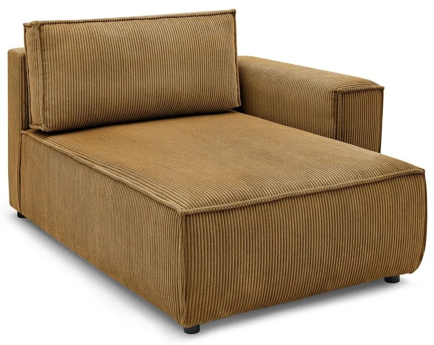 Modulo divano in velluto a coste color senape, angolo destro Nihad modular - Bobochic Paris