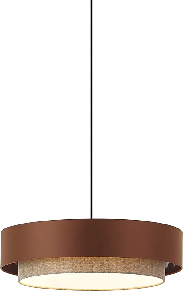 Lampada a sospensione moderna bronzo scuro con tortora 50cm 3 luci - Drum Duo