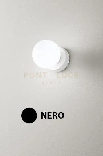 Applique in vetro e metallo nero opaco maga 1 luce attacco g9 d.10cm