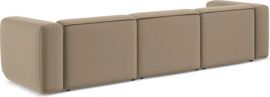 Divano beige con rivestimento in velluto 319 cm Ekahi – Makamii
