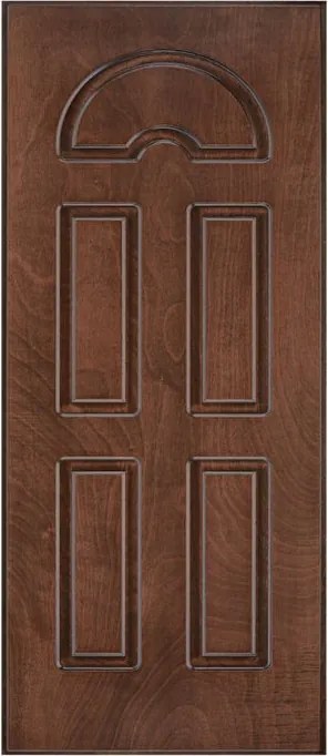 Pannello per porta blindata Okoumè impiallacciato prodotto senza rivestimento noce L 80  x H 210 cm, Sp 14 mm