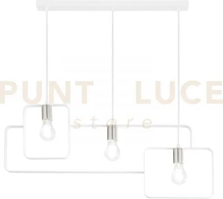 Lampadario a sospensione smith bianca e nickel 3 luci attacco e27 8...