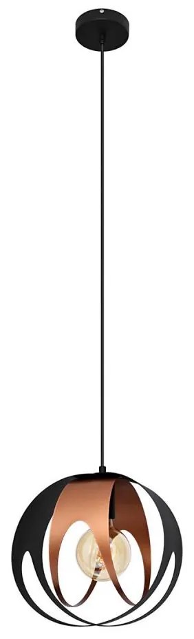 Lampadario a sospensione con filo MOONLIGHT 1xE27/15W/230V nero/rame