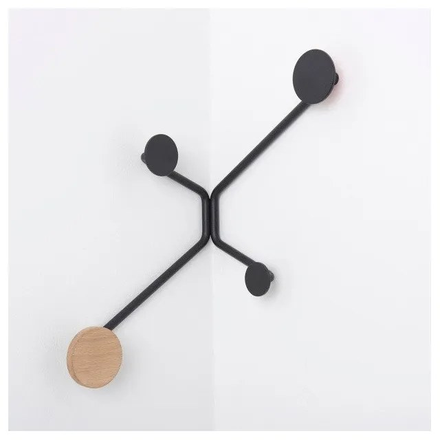 Appendiabiti da parete angolare nero Hook - Gazzda