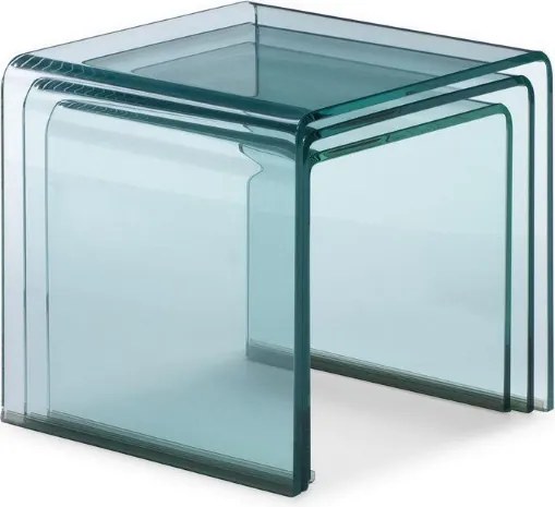 Tavolini in vetro NEST 42x42x42 trittico 3 misure