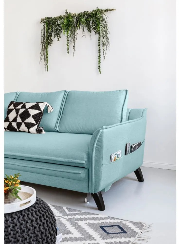 Angolo del divano letto azzurro, angolo sinistro Charming Charlie - Miuform