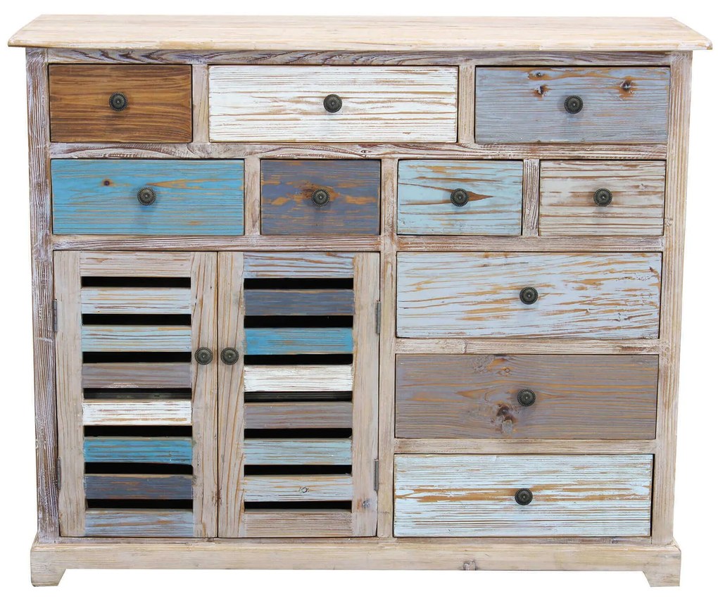 COLORWOOD - credenza multicassetto in legno colorato