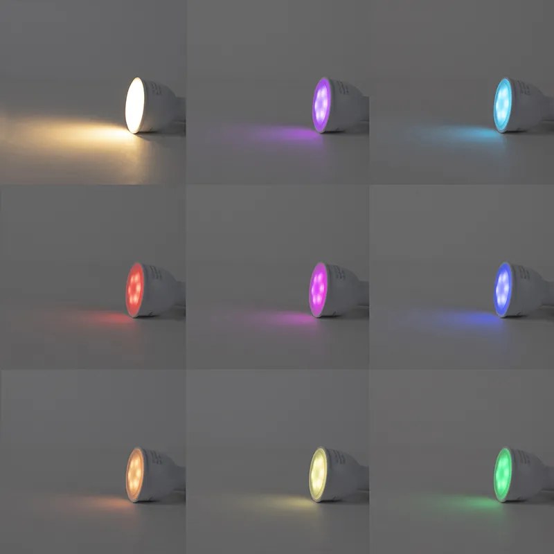 Faretto da incasso intelligente in acciaio con lampadina GU10 WiFi - Carree